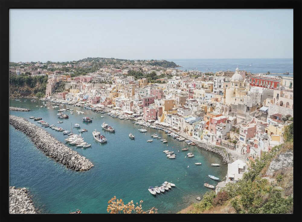 Colorful Procida Harbor Art Print UK — Celestial Vibrant Wall Art — Living Room — Wall It All Prints