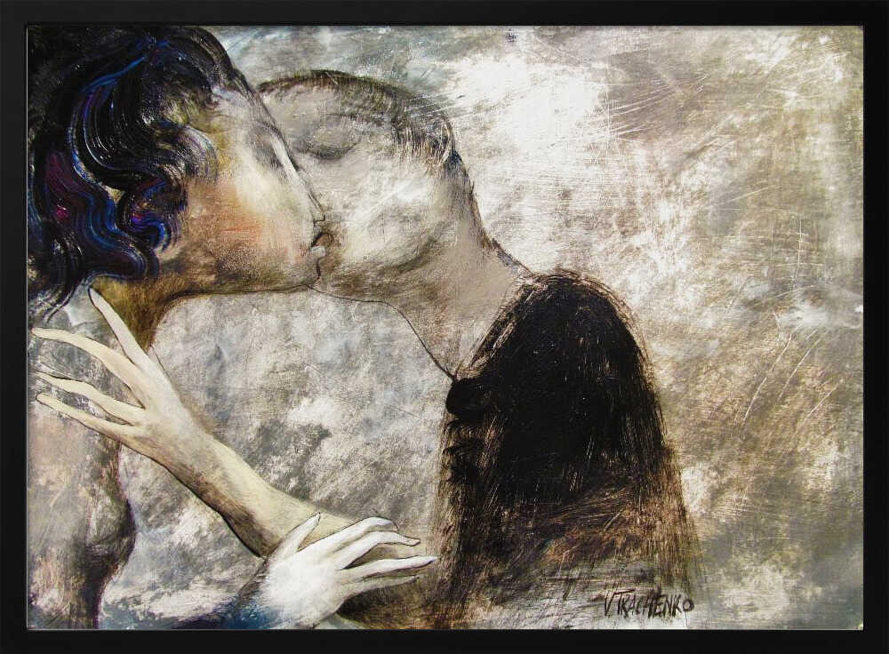 Passionate Embrace Art Print UK — Dark Moody Dark Wall Art — Living Room — Wall It All Prints