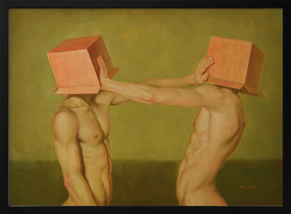 Box Head Conflict Art Print UK — Dark Moody Fresh Wall Art — Living Room — Wall It All Prints
