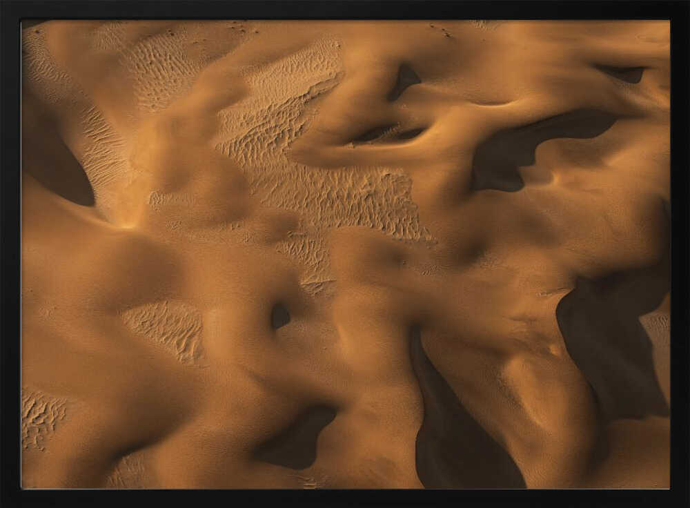 Golden Desert Dunes Art Print UK — Abstract Dark Wall Art — Living Room — Wall It All Prints