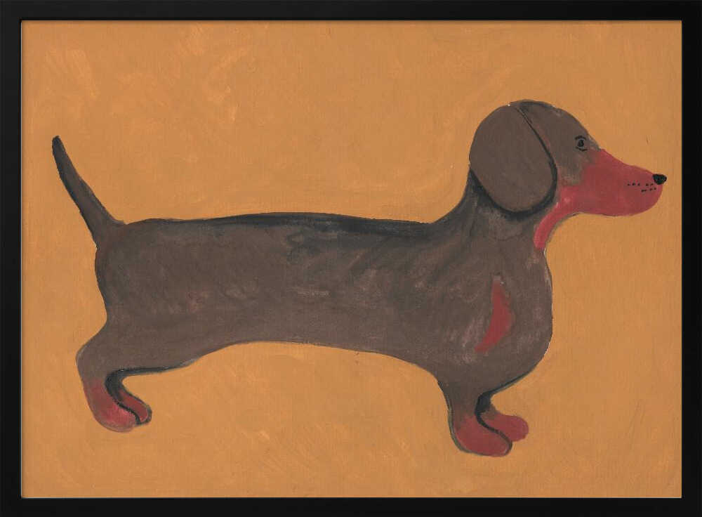 Sweet Dachshund Dog Art Print UK — Abstract Minimal Wall Art — Office — Wall It All Prints