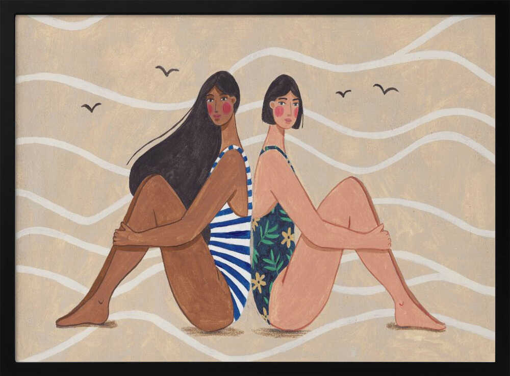 Women by the Sea – Modern Beach Illustration