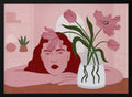 Pensive Woman and Tulips