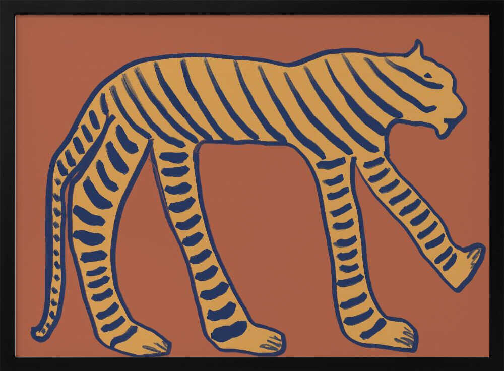 Bold Tiger Stride Art Print UK — Abstract Vibrant Wall Art — Office — Wall It All Prints