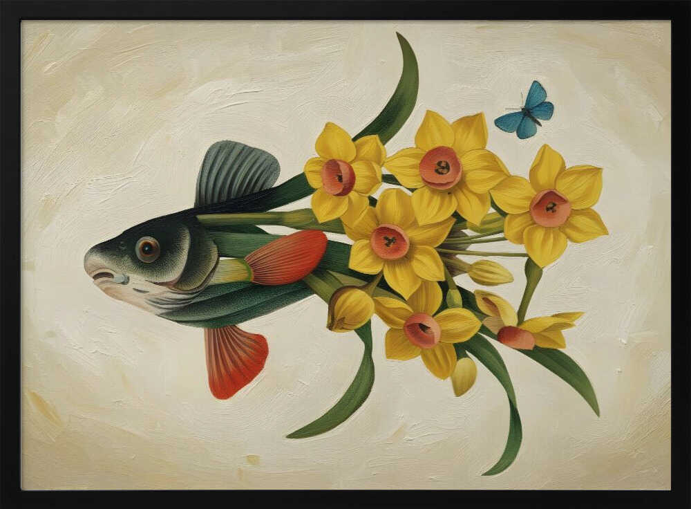 Spring Fish Fantasy Art Print UK — Botanical Vibrant Wall Art — Nursery — Wall It All Prints