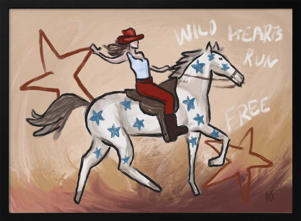 Wild Western Freedom Art Print UK — Animal Vibrant Wall Art — Living Room — Wall It All Prints