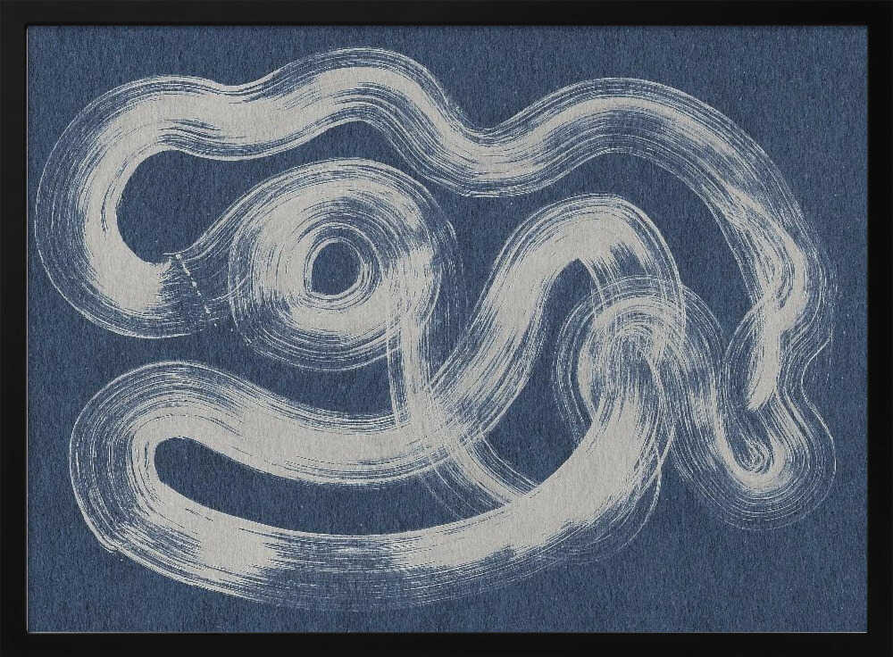 Blue Abstract Flow Art Print UK — Abstract Calm Wall Art — Bedroom — Wall It All Prints