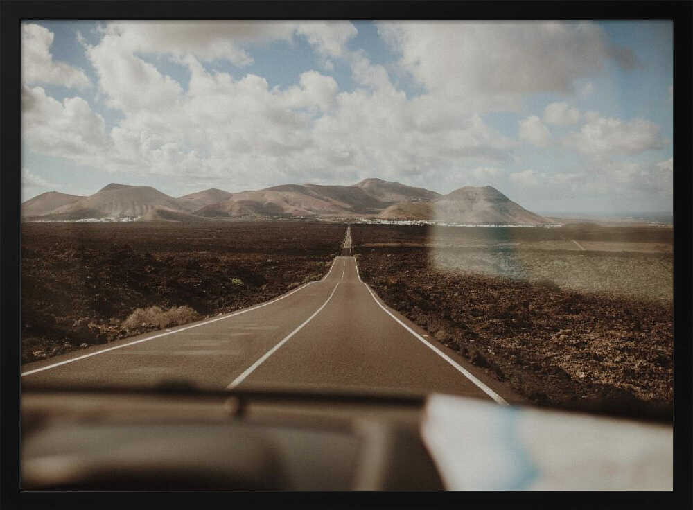 Vast Desert Road Journey Art Print UK — Dark Moody Warm Wall Art — Living Room — Wall It All Prints