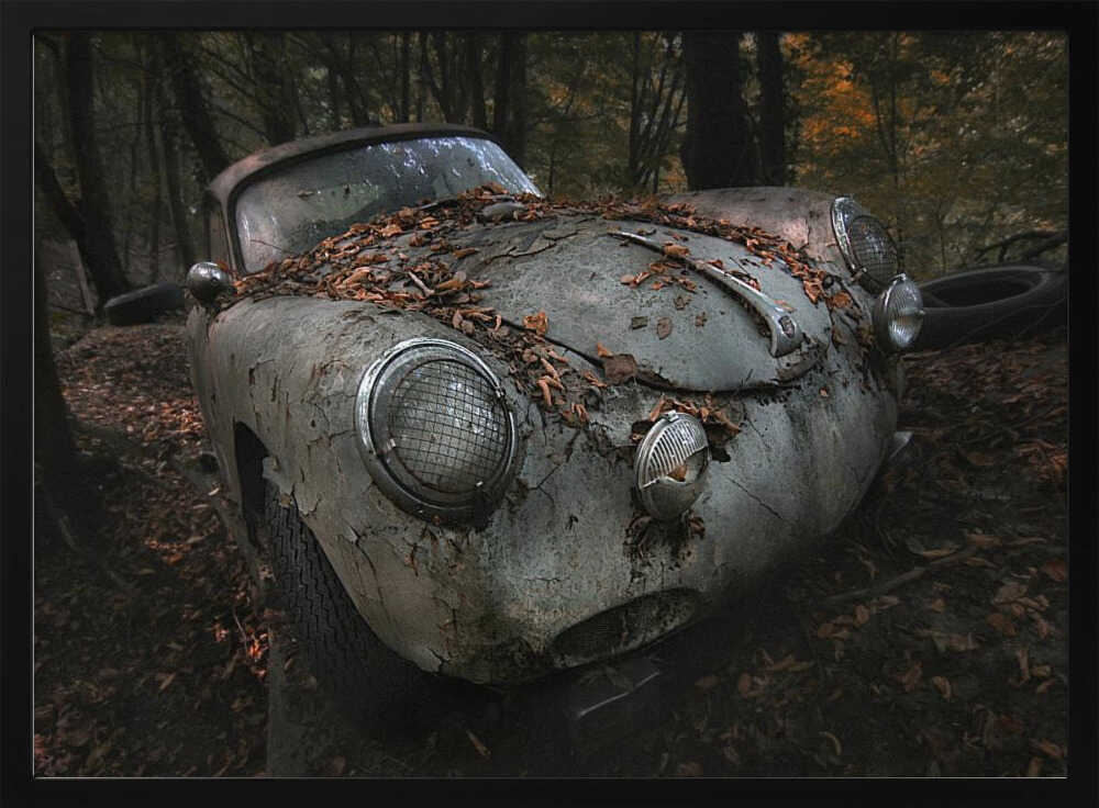 Abandoned Classic Car Art Print UK — Dark Moody Dark Wall Art — Living Room — Wall It All Prints