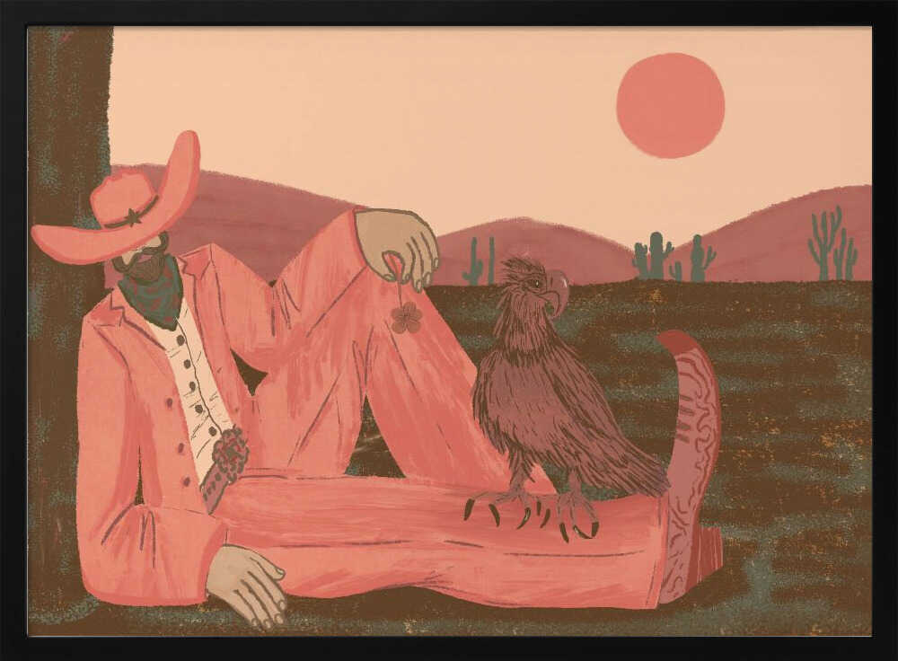Cowboy's Desert Companion Art Print UK — Landscape Calm Wall Art — Living Room — Wall It All Prints