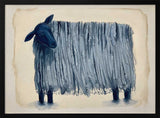 Textured Blue Sheep Art Print UK — Animal Calm Wall Art — Living Room — Wall It All Prints