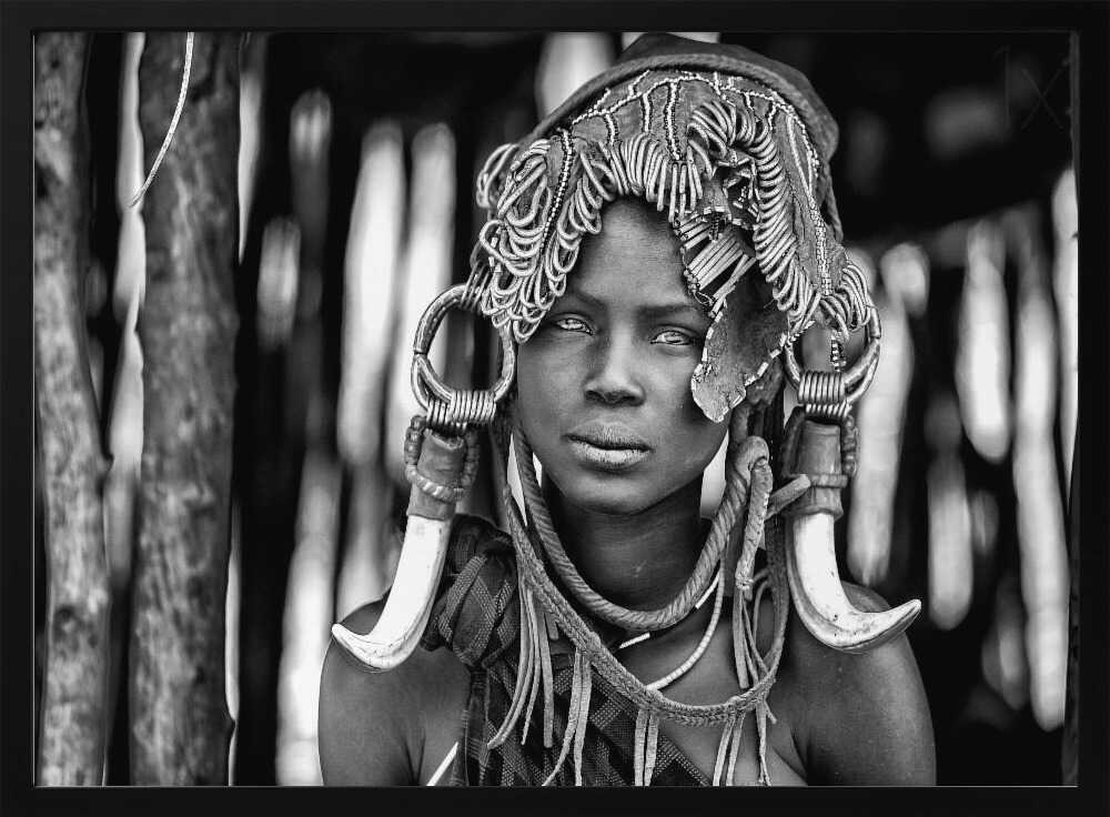 Adorned Tribal Woman Portrait Art Print UK — Portrait Calm Wall Art — Living Room — Wall It All Prints