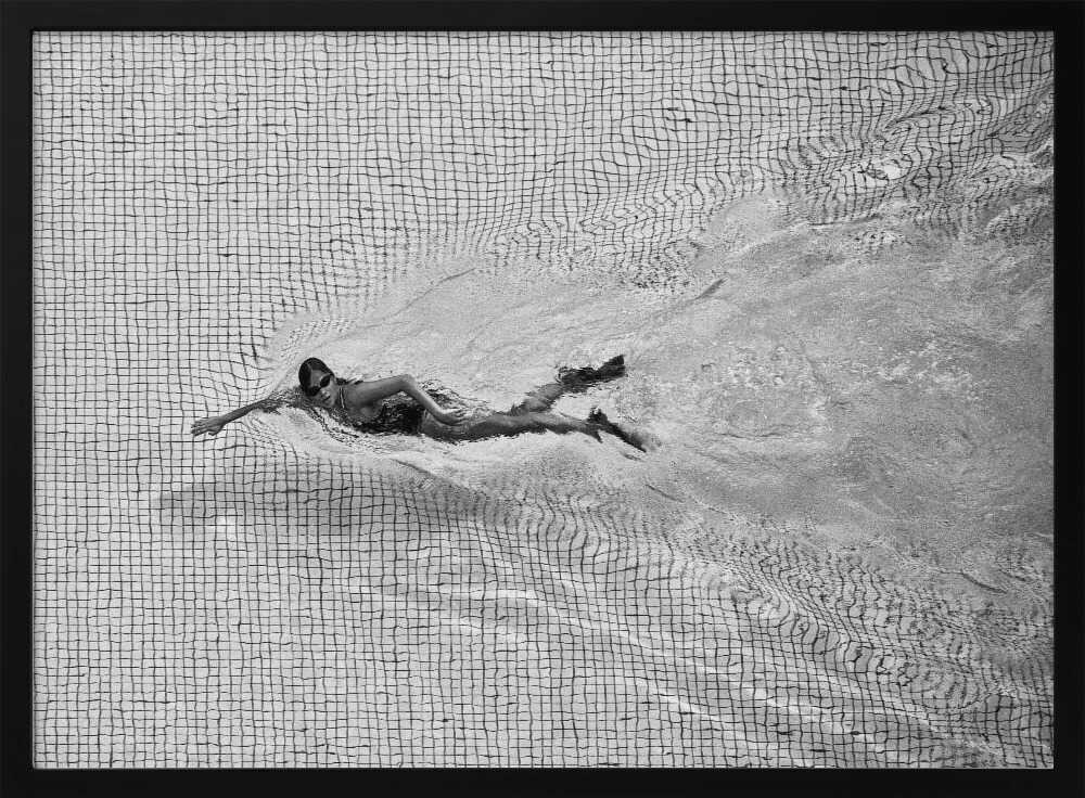 Dynamic Pool Swimmer Art Print UK — Abstract Dark Wall Art — Living Room — Wall It All Prints