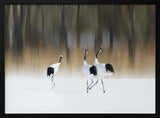 Dancing Winter Cranes Art Print UK — Landscape Calm Wall Art — Living Room — Wall It All Prints