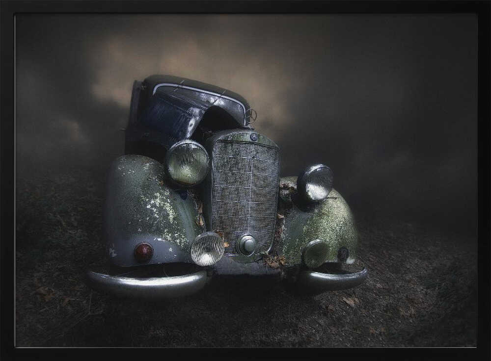 Moody Vintage Automobile Art Print UK — Dark Moody Dark Wall Art — Living Room — Wall It All Prints