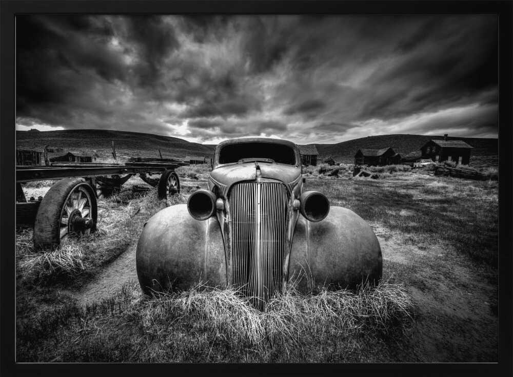 Ghost Town Vintage Car Art Print UK — Dark Moody Dark Wall Art — Living Room — Wall It All Prints