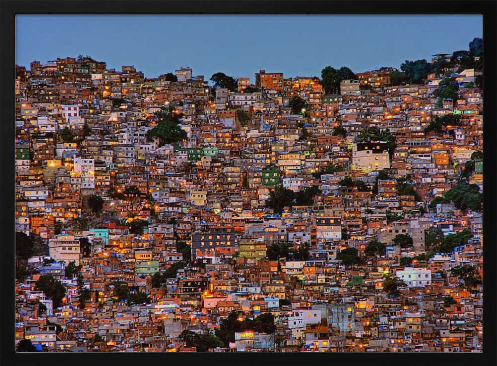 Rio Favela Lights Art Print UK — Landscape Vibrant Wall Art — Living Room — Wall It All Prints