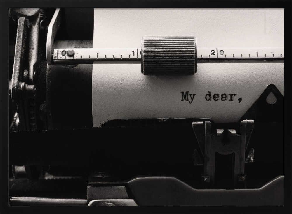 My Dear Typed Letter Art Print UK — Vintage Vibrant Wall Art — Living Room — Wall It All Prints