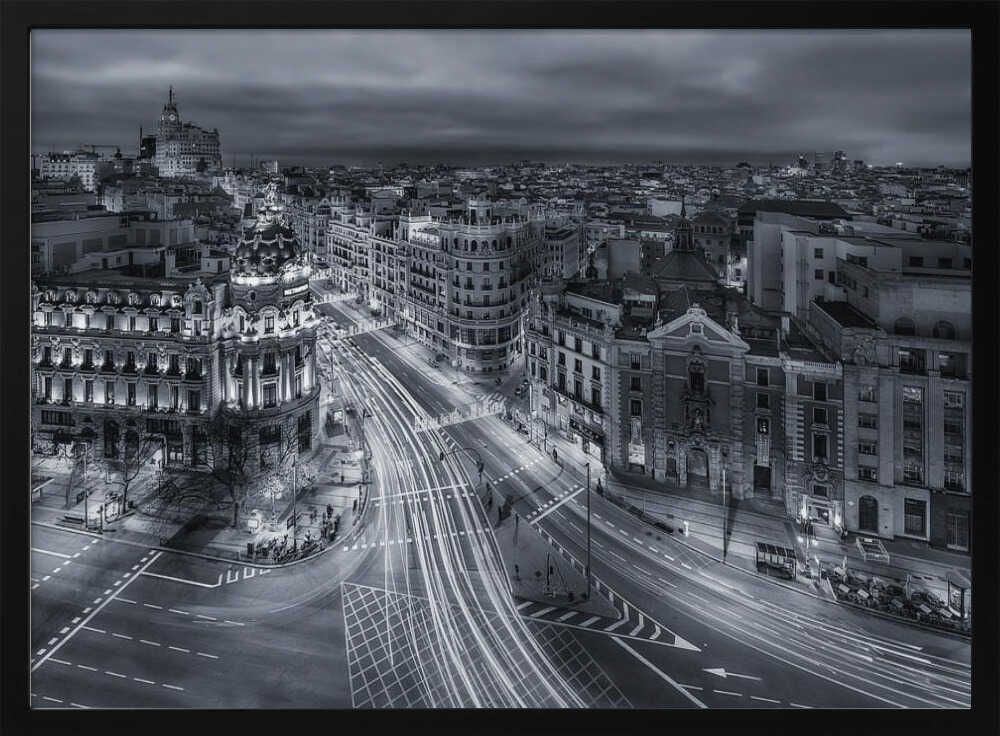 Madrid City Lights Art Print UK — City Dark Wall Art — Bathroom — Wall It All Prints
