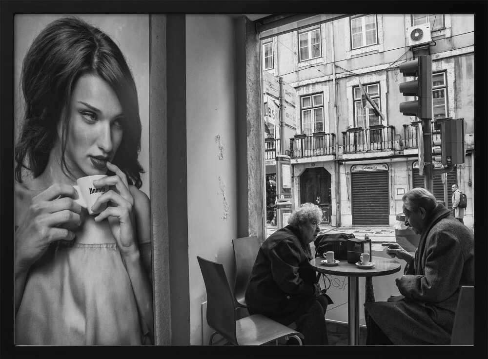 City Cafe Reflection Art Print UK — Portrait Dark Wall Art — Kitchen — Wall It All Prints