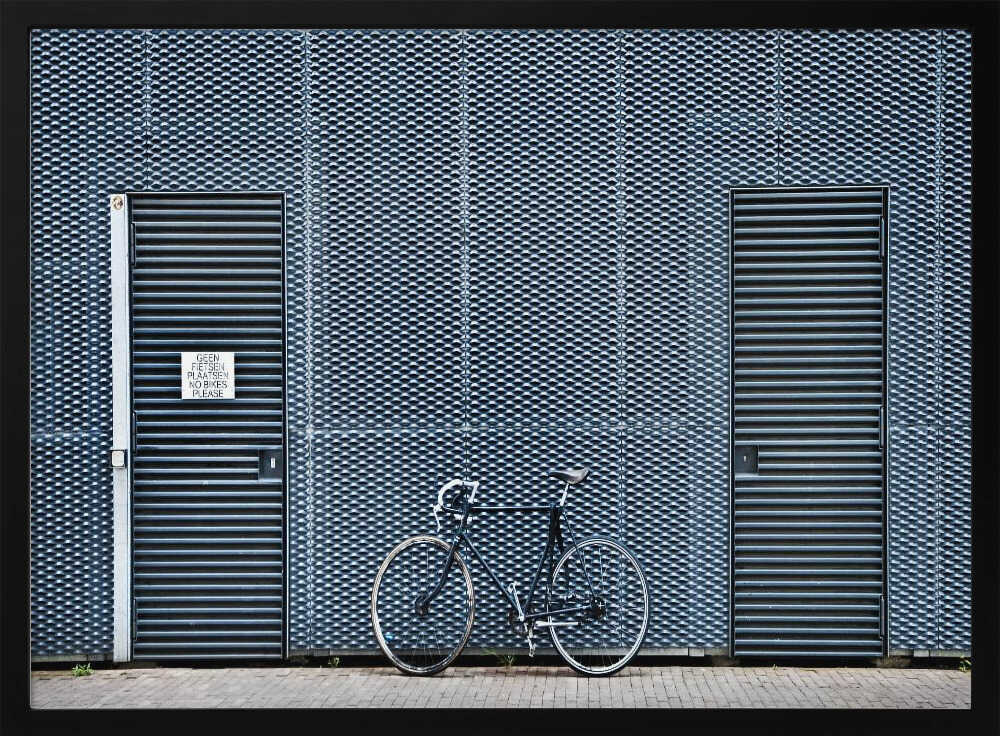 Urban Bicycle Grid Wall Art Print UK — Abstract Dark Wall Art — Office — Wall It All Prints