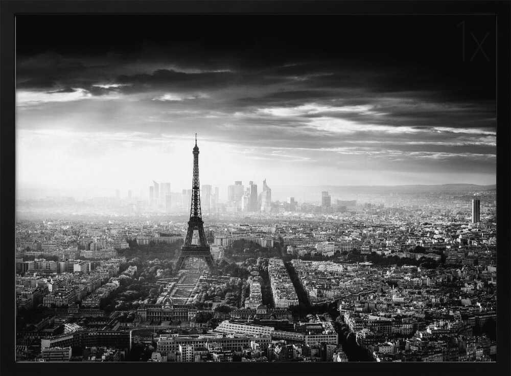 Eiffel Tower over Paris Art Print UK — Dark Moody Dark Wall Art — Living Room — Wall It All Prints