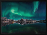 Emerald Aurora Mountain Reflection