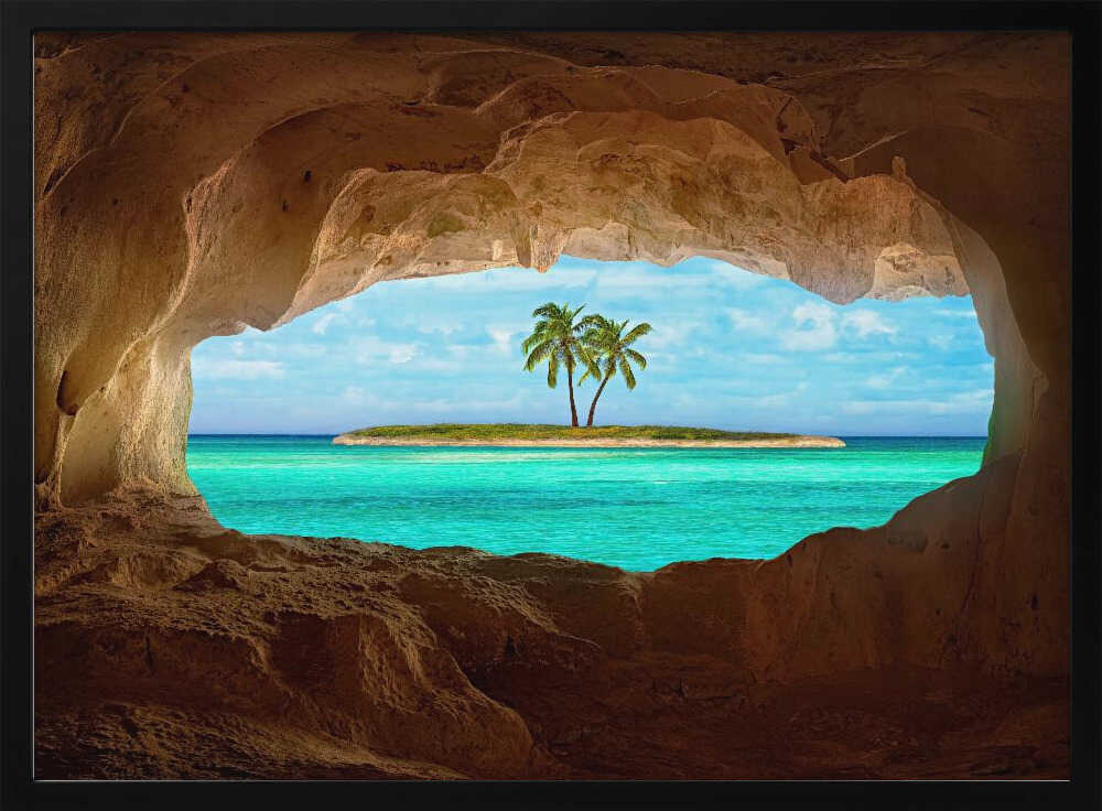 Paradise Island Cave View Art Print UK — Landscape Calm Wall Art — Living Room — Wall It All Prints