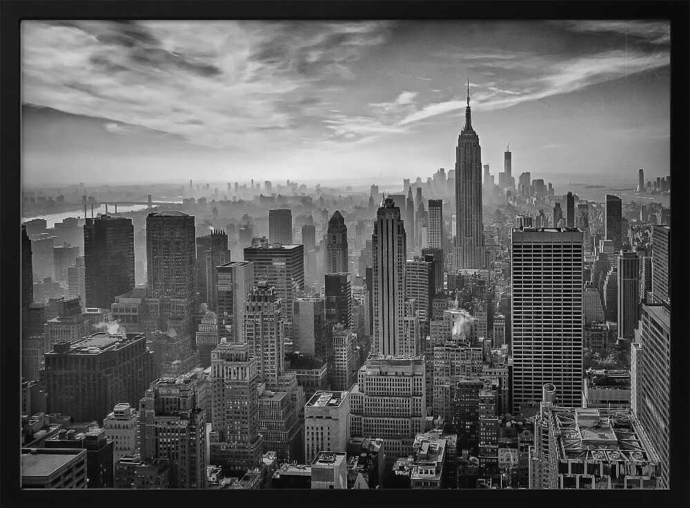 Empire State Cityscape Art Print UK — Dark Moody Dark Wall Art — Living Room — Wall It All Prints