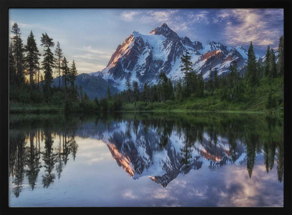 Majestic Mountain Reflection Art Print UK — Landscape Calm Wall Art — Bedroom — Wall It All Prints