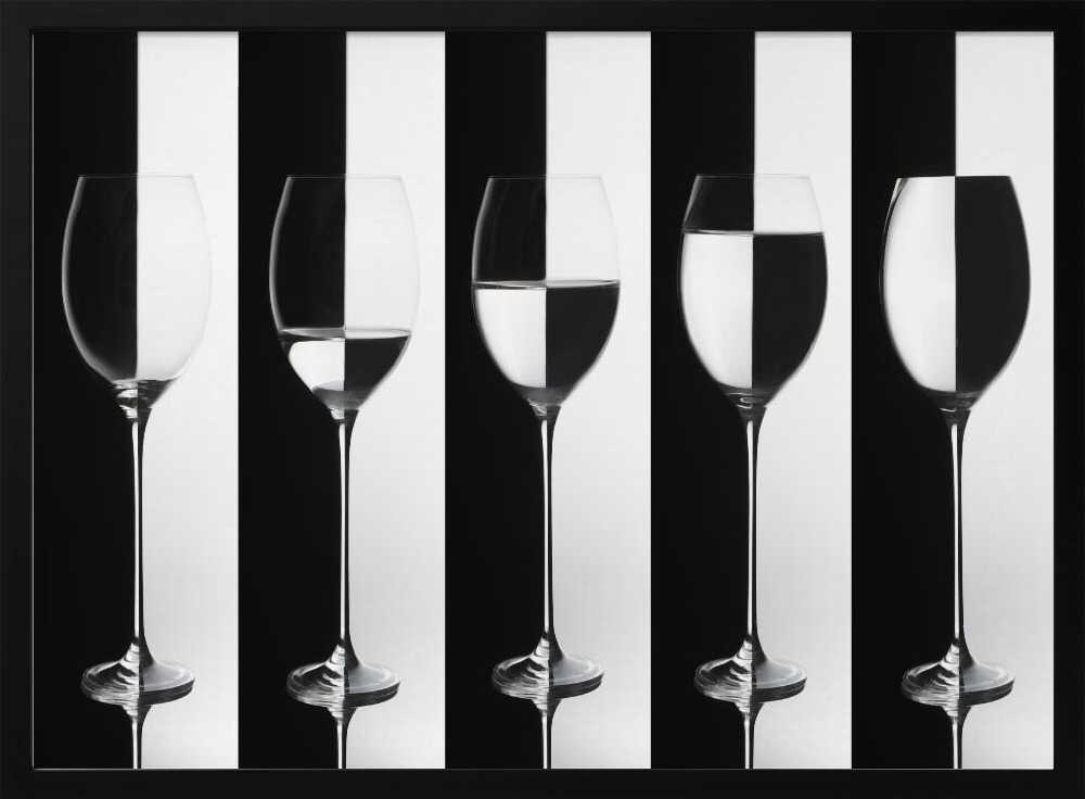 Half Full Half Empty Art Print UK — Abstract Dark Wall Art — Kitchen — Wall It All Prints
