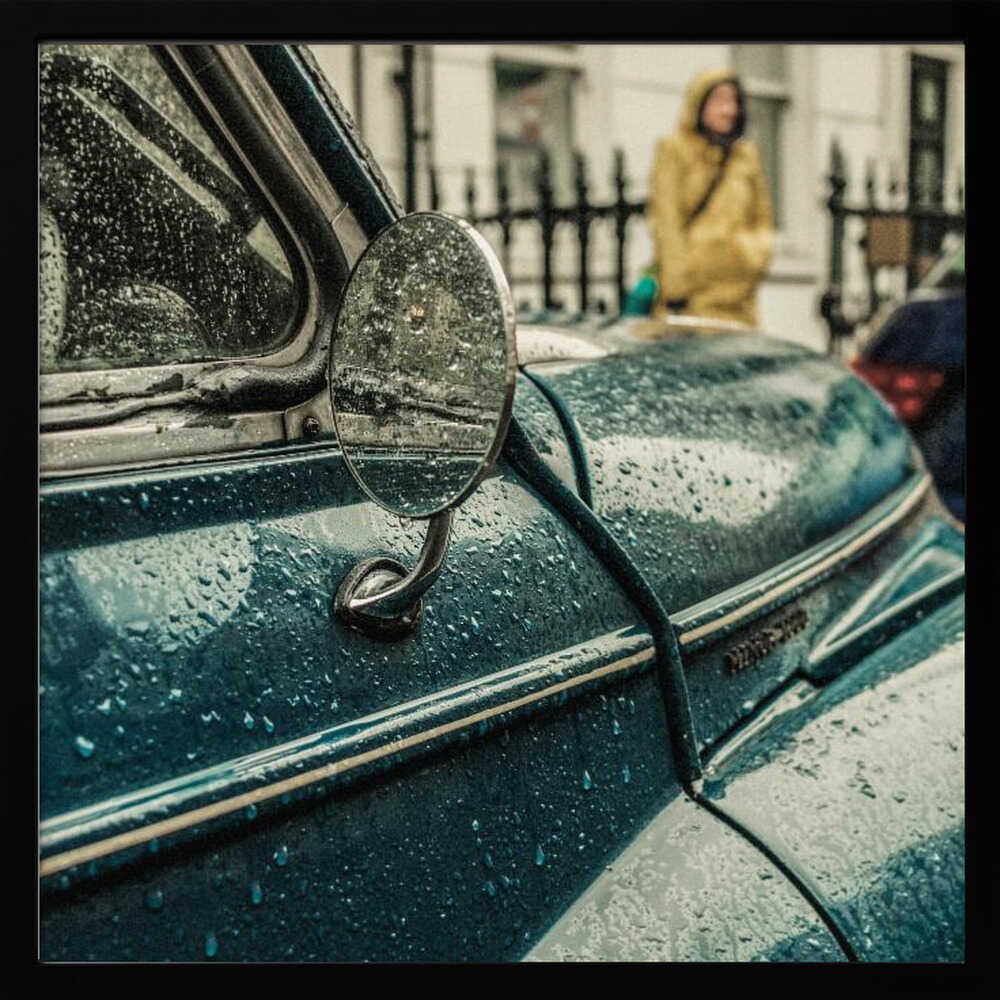 Rainy Day Classic Car Art Print UK — Dark Moody Vibrant Wall Art — Living Room — Wall It All Prints