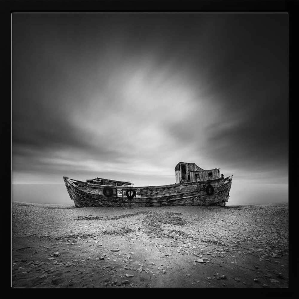 Moody Abandoned Boat Art Print UK — Dark Moody Calm Wall Art — Bedroom — Wall It All Prints