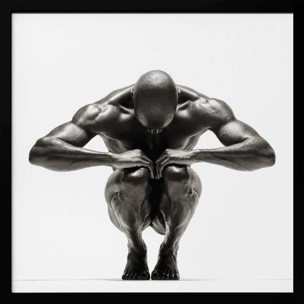 Focused Muscular Man Art Print UK — Dark Moody Vibrant Wall Art — Living Room — Wall It All Prints