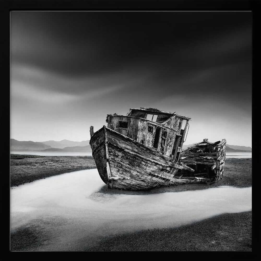 Desolate Shipwreck Art Print UK — Dark Moody Calm Wall Art — Bedroom — Wall It All Prints