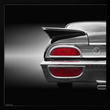 Classic Car Tailfin Art Print UK — Vintage Dark Wall Art — Living Room — Wall It All Prints
