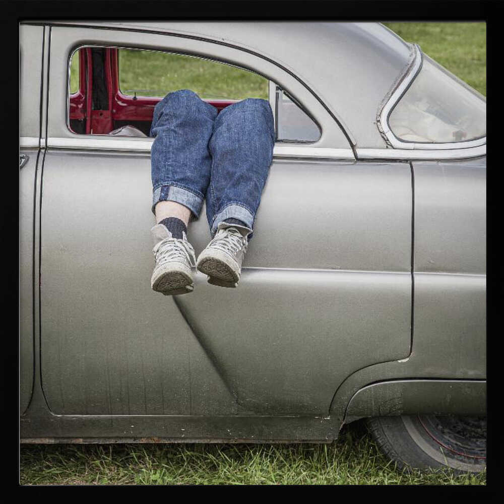 Relaxing Road Trip Legs Art Print UK — Portrait Vibrant Wall Art — Living Room — Wall It All Prints