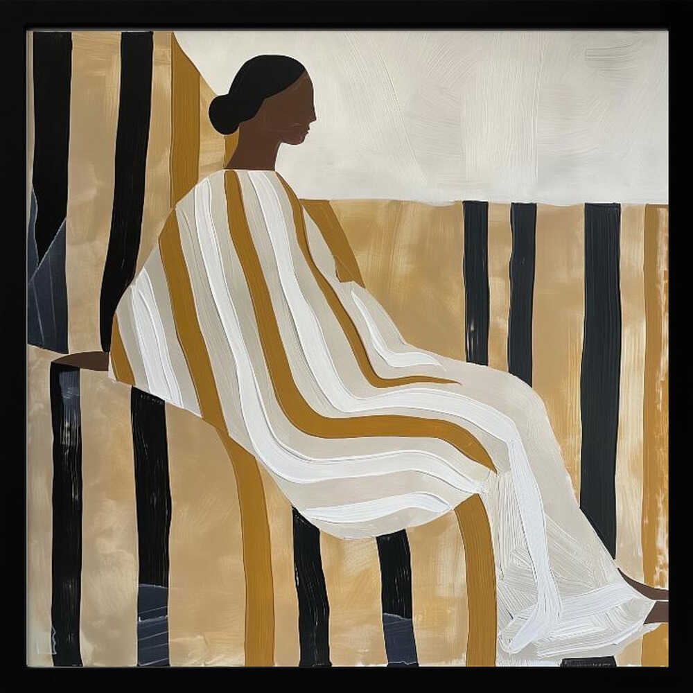 Elegant Striped Woman Art Print UK — Abstract Minimal Wall Art — Office — Wall It All Prints