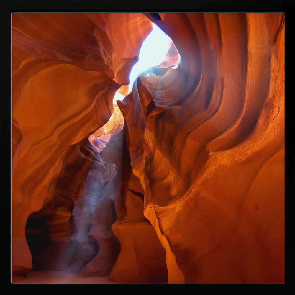 Sunlit Slot Canyon Art Print UK — Dark Moody Warm Wall Art — Living Room — Wall It All Prints