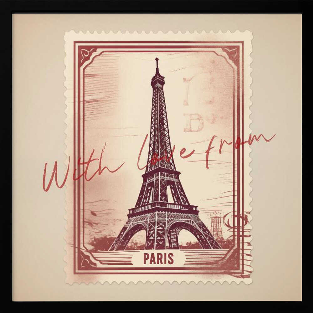 Vintage Paris Eiffel Tower Art Print UK — Vintage Vibrant Wall Art — Living Room — Wall It All Prints