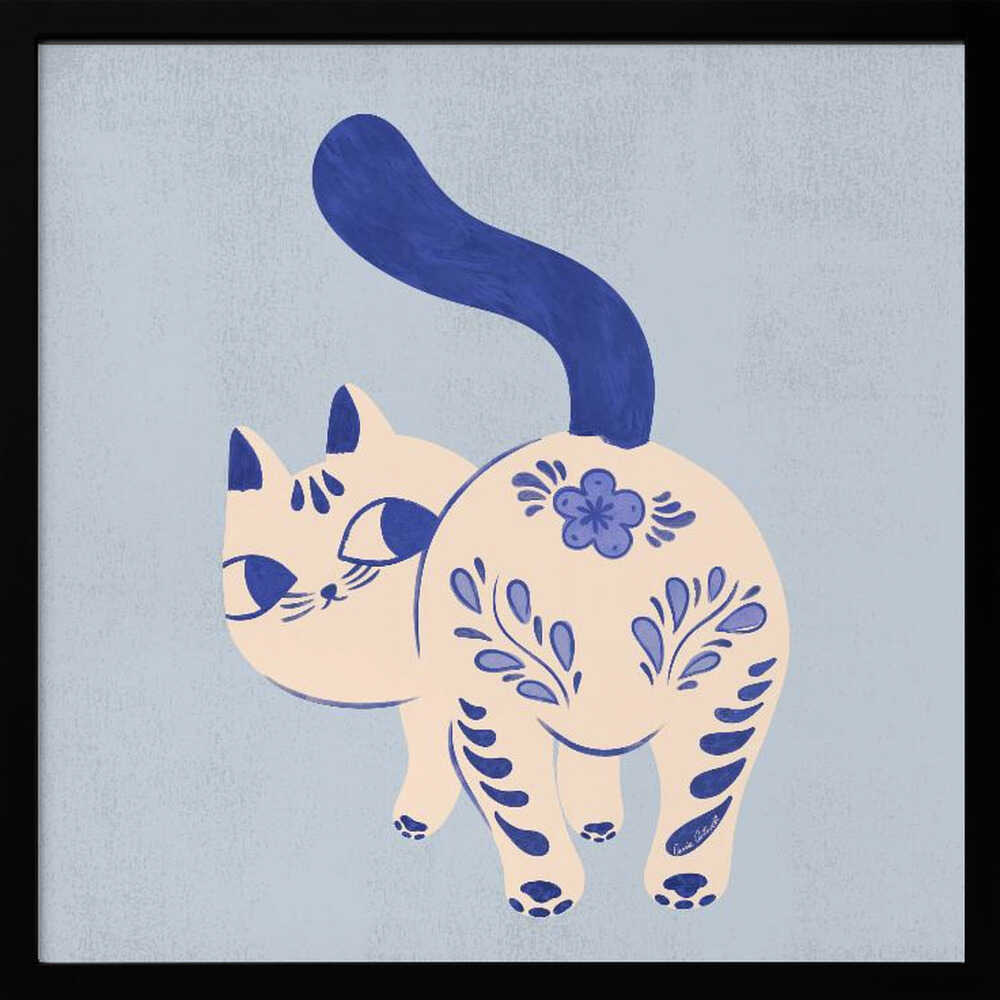 Purrcelin Cat 1 Art Print UK — Botanical Vibrant Wall Art — Living Room — Wall It All Prints