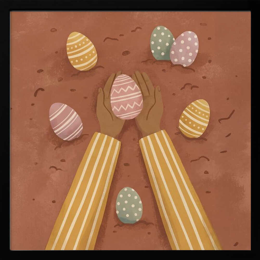 Collecting Easter Eggs Art Print UK — Japanese Calm Wall Art — Nursery — Wall It All Prints