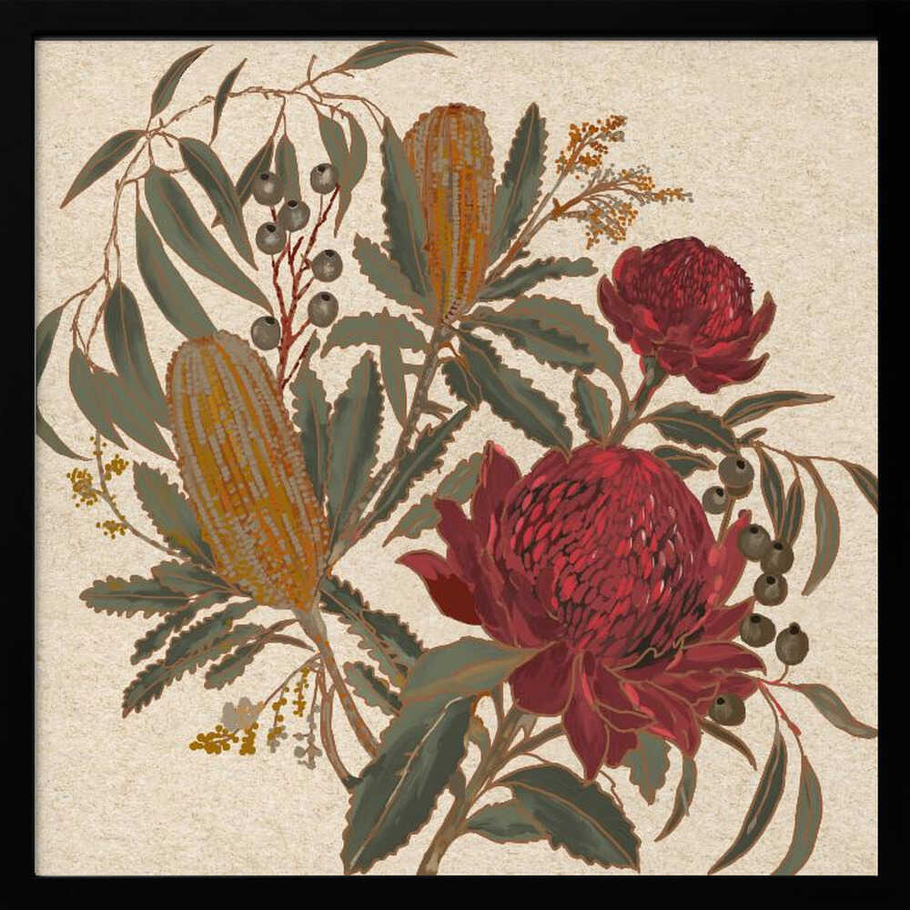 Australian Native Blooms Art Print UK — Botanical Vibrant Wall Art — Living Room — Wall It All Prints