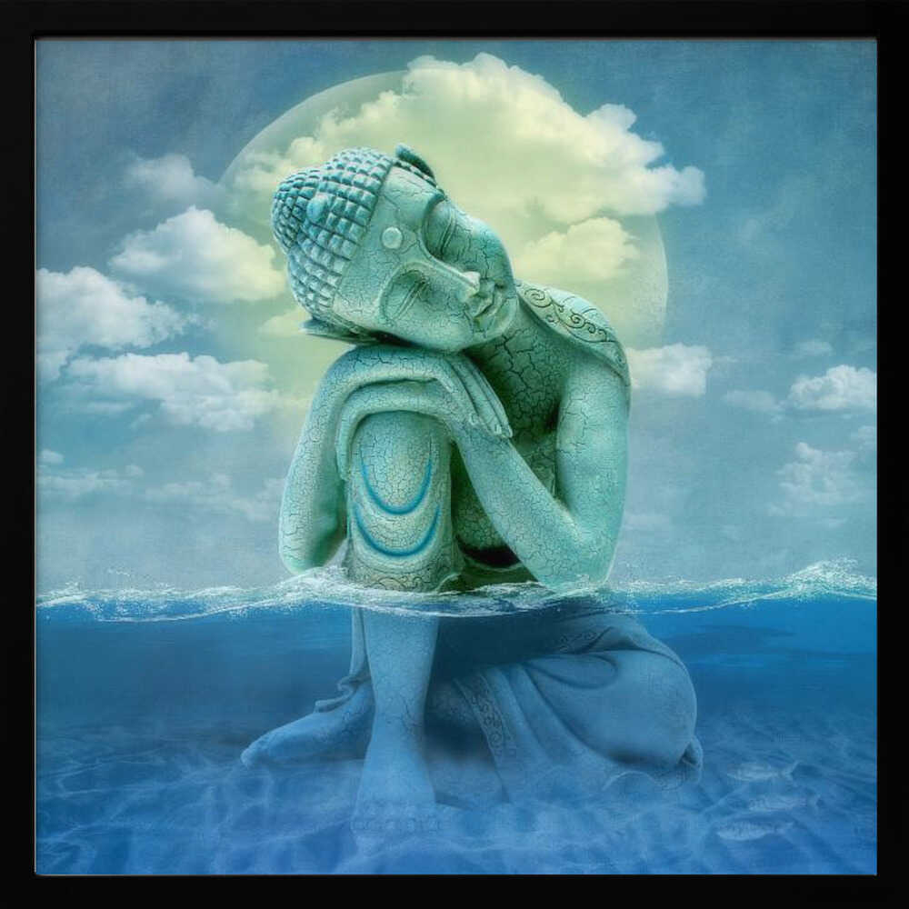 Serene Buddha Moonlit Water Marja van den Hurk