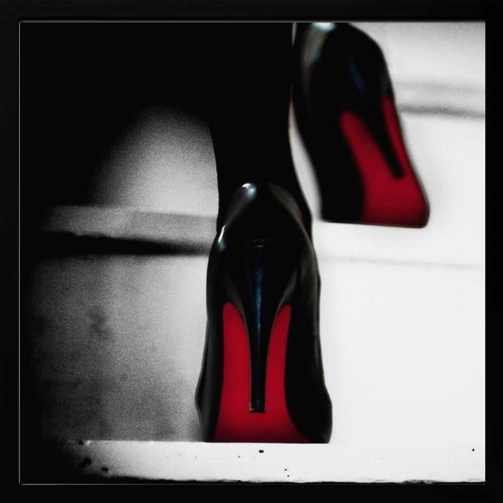 Red Soles Steps Art Print UK — Dark Moody Vibrant Wall Art — Living Room — Wall It All Prints