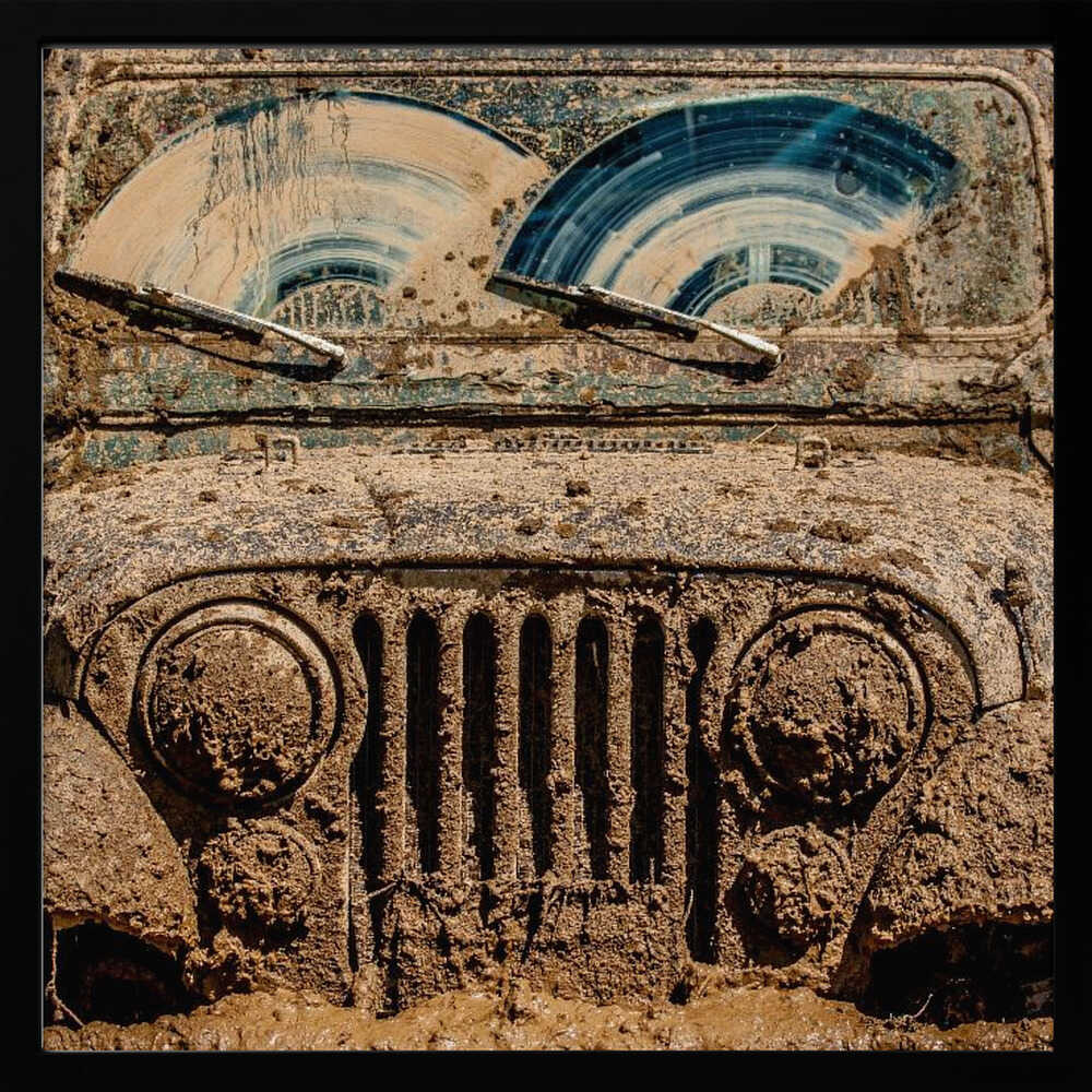 Muddy Jeep Adventure Art Print UK — Vintage Vibrant Wall Art — Living Room — Wall It All Prints