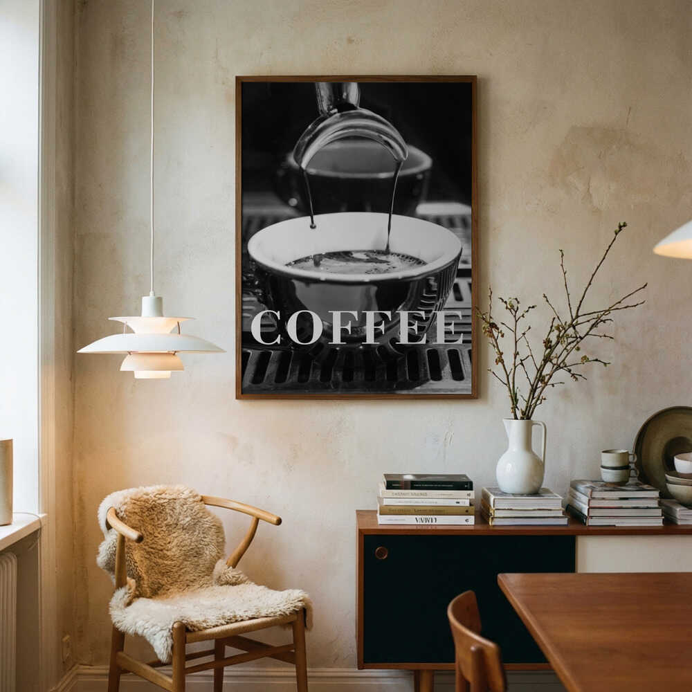Freshly Poured Espresso Art Print UK — Dark Moody Dark Wall Art — Kitchen — Wall It All Prints