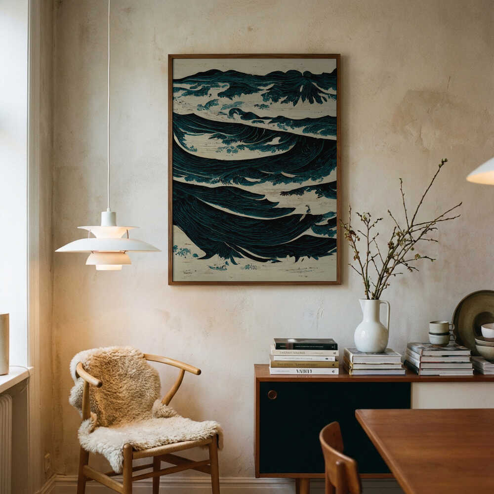 Turbulent Waves Art Print UK — Japanese Calm Wall Art — Living Room — Wall It All Prints