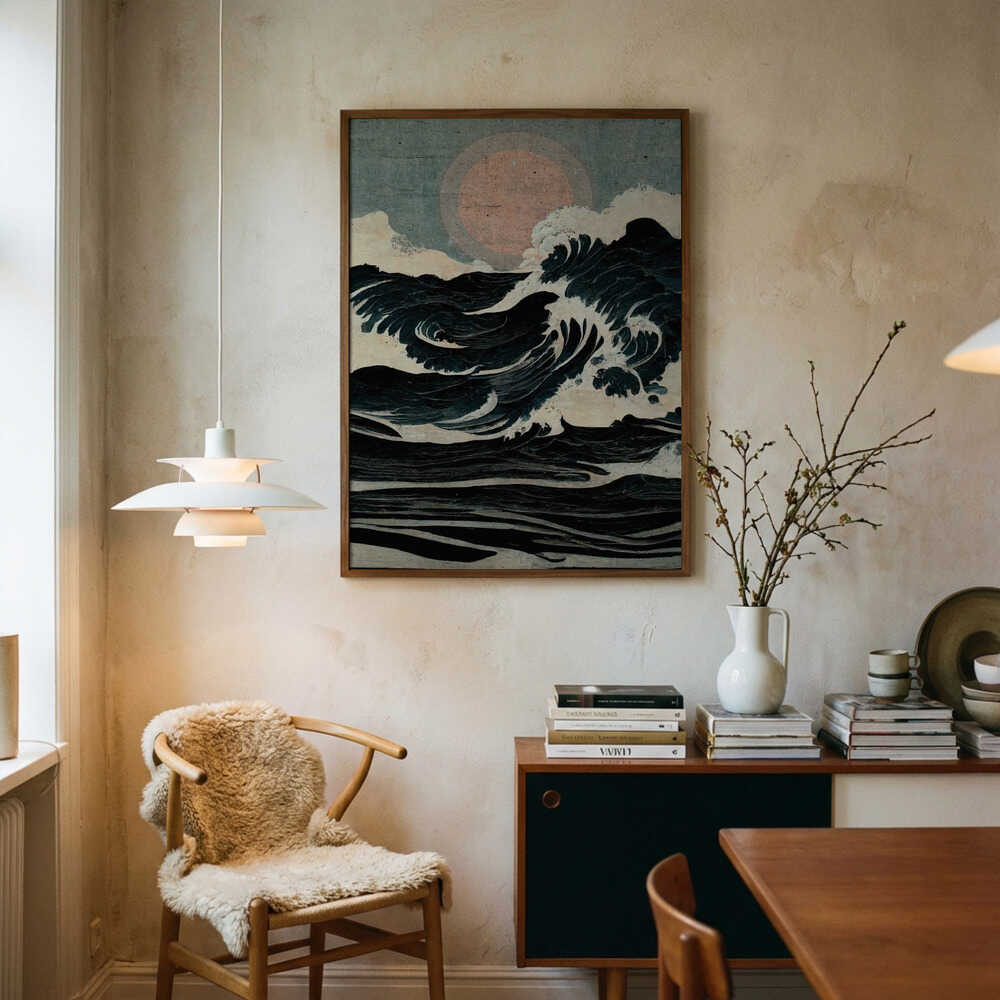 Celestial Wavescape Art Print UK — Japanese Vibrant Wall Art — Living Room — Wall It All Prints