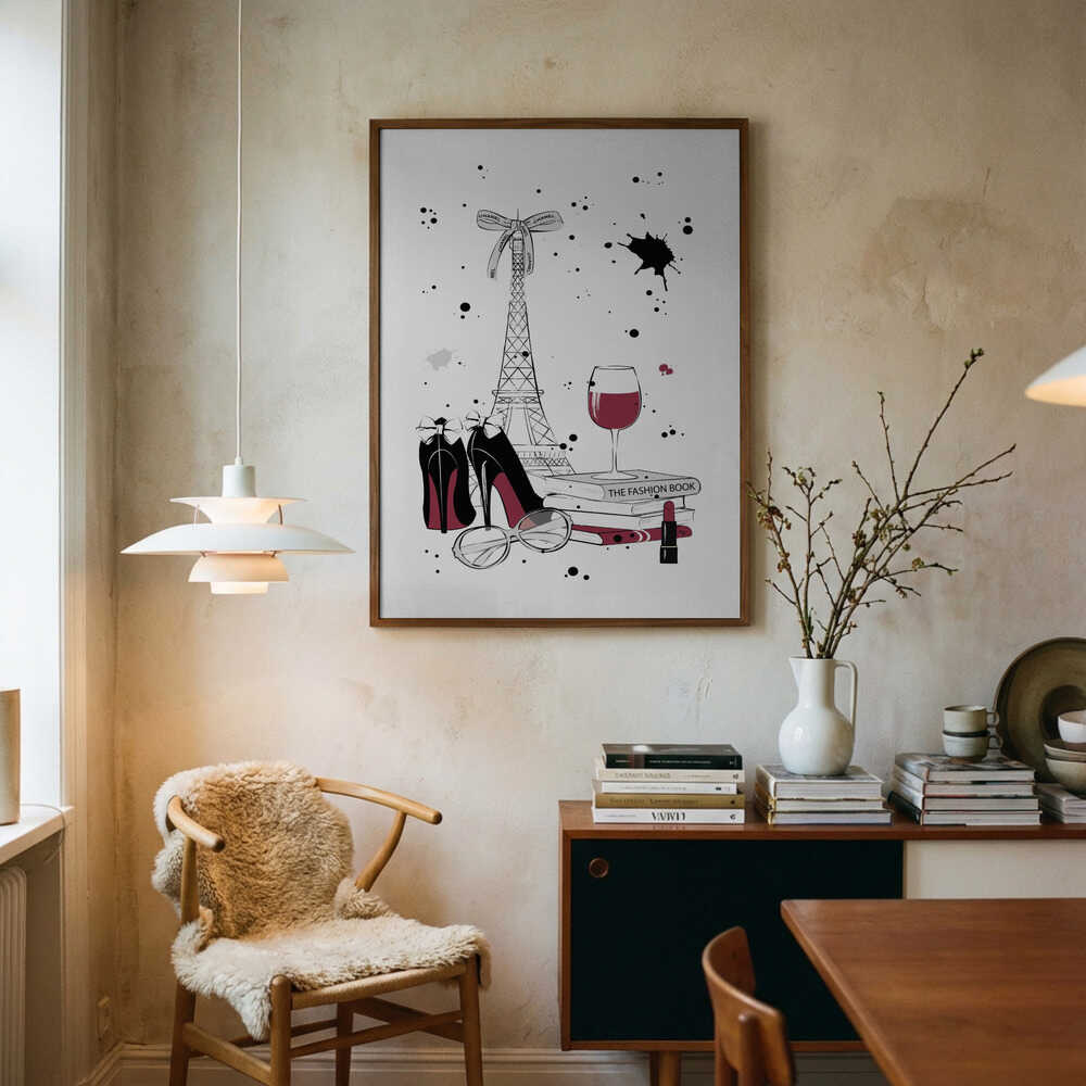 Paris Fashion Lifestyle Art Print UK — Abstract Vibrant Wall Art — Kitchen — Wall It All Prints
